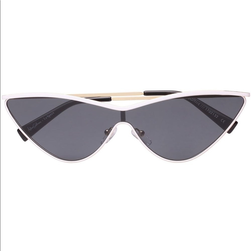 Le Specs X Adam Selman The Fugitive Sunglasses in White and Gold